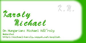 karoly michael business card